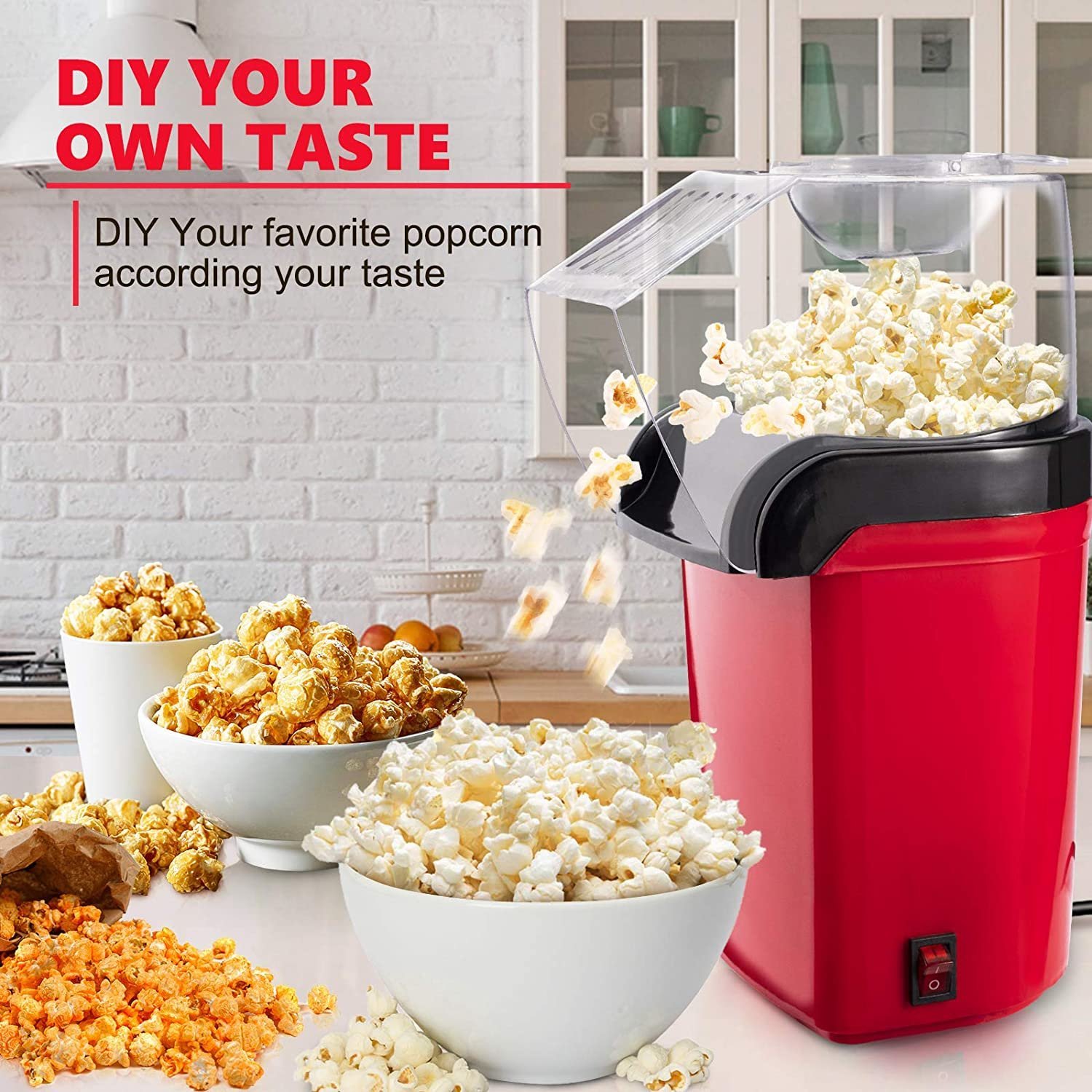 Popcorn Maker, ONEISALL 1200W Fast Machine