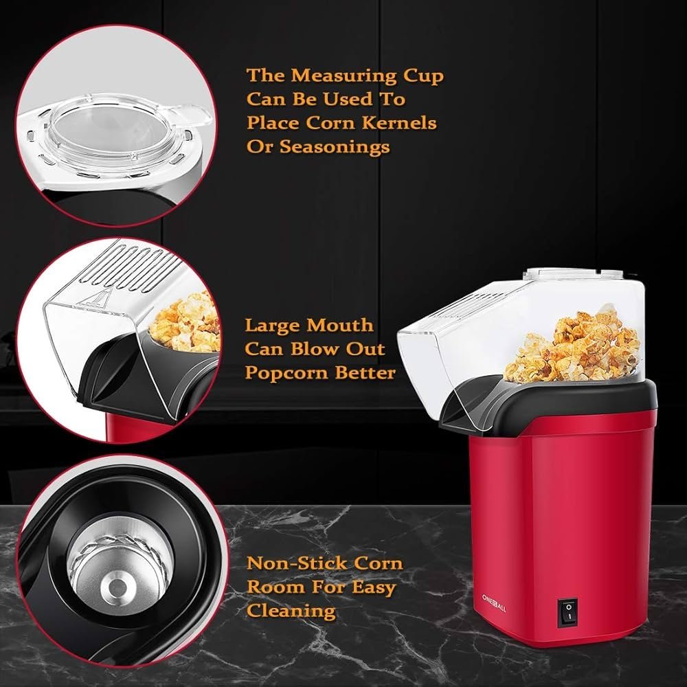 Popcorn Maker, ONEISALL 1200W Fast Machine - Image 5